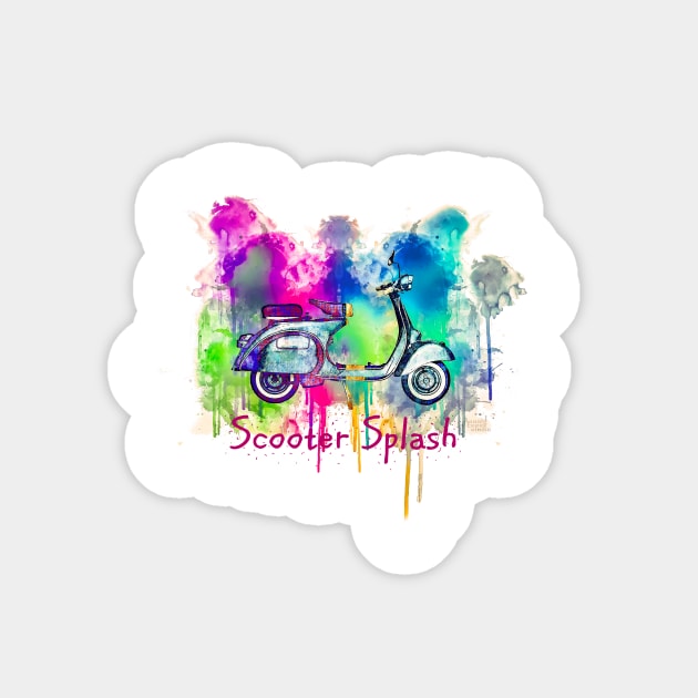 Vespa Scooter Splash Sticker by AaaahEeeekStudio